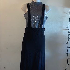 H&M High waist suspender skirt
